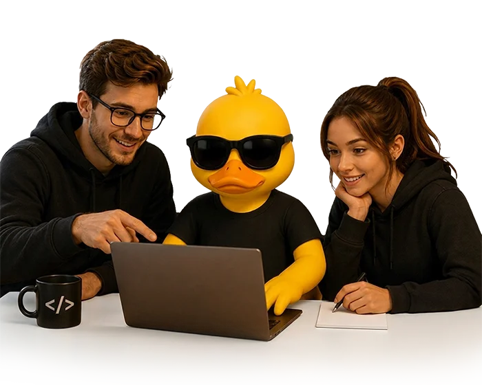 Ducky hilft beim Text